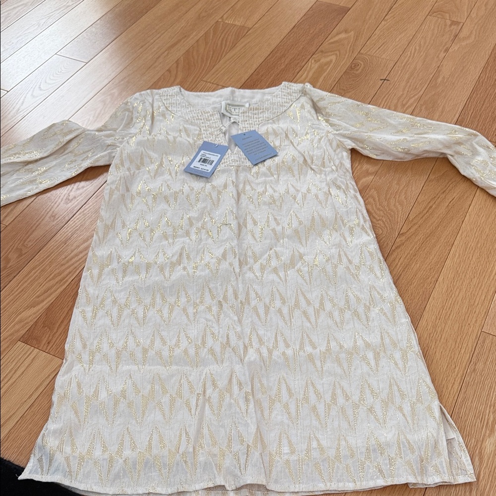 Sail to Sable Gold and Cream Mini Dress
